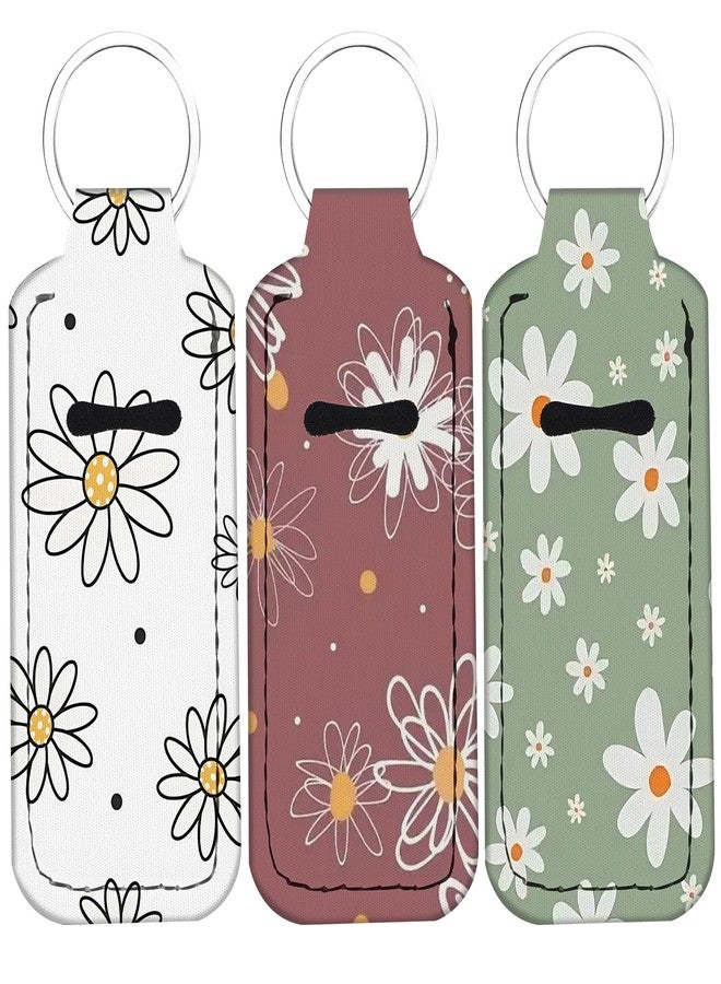 WXCYDG Lip Balm Holder Key Chain,Lip Balm Keychain Holder with Clip（Flowers 4） - Image 1